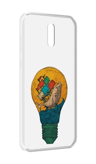 Чехол MyPads кит в лампочке с парусами для Alcatel 3L (2019)