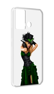 Чехол MyPads девушка-в-модном-длинном-платье женский для Infinix Hot 12 Play