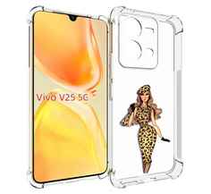 Чехол MyPads леопардовое платье женский для Vivo V25 5G / V25e