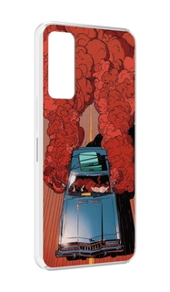 Чехол MyPads машина мчится с дымком для TCL 30 / TCL 30 5G / TCL 30+ plus