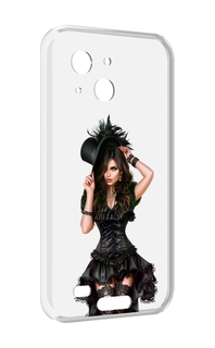 Чехол MyPads стройная-девушка-в-черном-платье для Oukitel WP20 / WP20 Pro