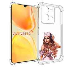 Чехол MyPads девушка-с-маской-для-сна женский для Vivo V25 5G / V25e