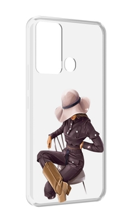 Чехол MyPads загадочная-девушка-в-костюме женский для Infinix Hot 12i