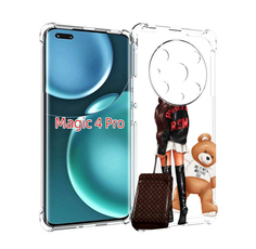 Чехол MyPads девушка-с-модным-чемоданом женский для Honor Magic4 Pro