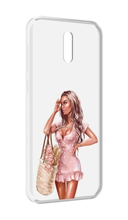 Чехол MyPads Девушка-в-мини-платье женский для Alcatel 3L (2019)
