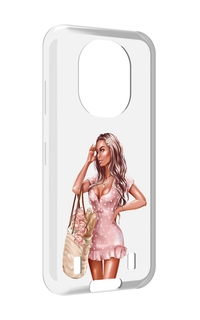 Чехол MyPads Девушка-в-мини-платье женский для Oukitel WP16