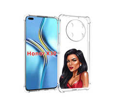 Чехол MyPads Брюнетка-в-красном-платье для Honor X30 / Magic4 Lite 5G