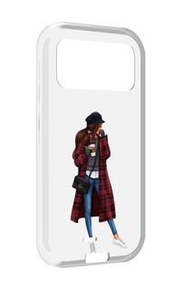 Чехол MyPads девушка-в-клетчатом-пальто для Oukitel F150 H2022