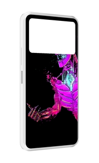 Чехол MyPads скелет-робот-фиолетовый для Infinix NOTE 12 VIP (X672)