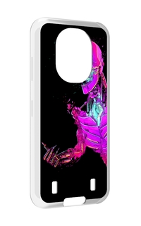 Чехол MyPads скелет-робот-фиолетовый для Oukitel WP16