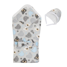 Конверт на выписку Моему малышу 2 предмета, цвет серый/мишки