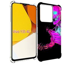 Чехол MyPads скелет-робот-фиолетовый для Vivo Y35 4G 2022 / Vivo Y22