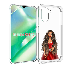 Чехол MyPads девушка-в-вечернем-платье женский для Realme C33 4G