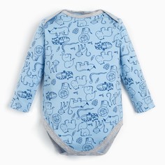Боди для мальчика, цвет голубой, рост 74 см (6-9м) Linas Baby