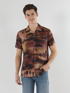 Рубашка мужская Colins CL1057831_Q1.V1_COR коричневая M