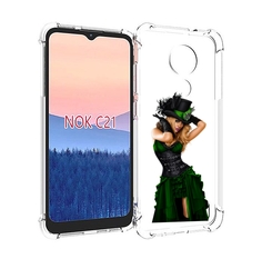 Чехол MyPads девушка-в-модном-длинном-платье женский для Nokia C21