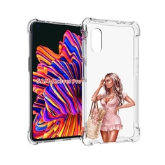 Чехол MyPads Девушка-в-мини-платье женский для Samsung Galaxy Xcover Pro 1