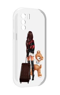 Чехол MyPads девушка-с-модным-чемоданом женский для UleFone Note 13P
