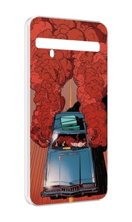Чехол MyPads машина мчится с дымком для TCL 10 Pro / TCL 10 + Plus