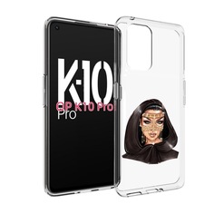 Чехол MyPads девушка-в-золотой-маске для OPPO K10 Pro