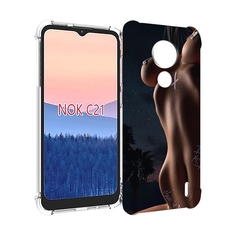 Чехол MyPads белые-татуировки-на-теле для Nokia C21