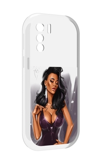 Чехол MyPads нарисованная-девушка-в-фиолетовом-платье женский для UleFone Note 13P