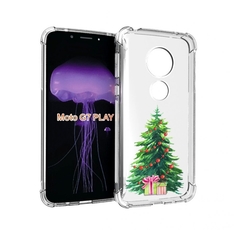 Чехол MyPads Елка новогодняя с подарками акварель для Motorola Moto G7 Play