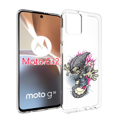 Чехол MyPads нарисованный скелет на скейт борде для Motorola Moto G32