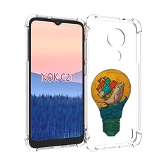 Чехол MyPads кит в лампочке с парусами для Nokia C21
