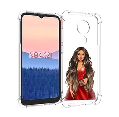 Чехол MyPads девушка-в-вечернем-платье женский для Nokia C21