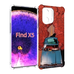 Чехол MyPads машина мчится с дымком для Oppo Find X5