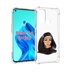 Чехол MyPads девушка-в-золотой-маске для Oppo Reno 5A