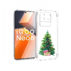 Чехол MyPads Елка новогодняя с подарками акварель для Vivo iQoo Neo 6 5G