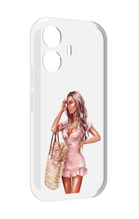 Чехол MyPads Девушка-в-мини-платье женский для Vivo Y77E / Vivo iQOO Z6 Lite