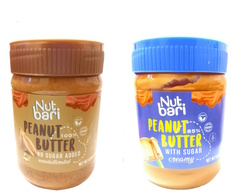 Набор из 2-х паст арахисовых Nut bari 100% без сахара и 85% с сахаром 680г
