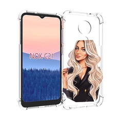 Чехол MyPads Платье-пиджак женский для Nokia C21