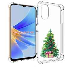 Чехол MyPads Елка новогодняя с подарками акварель для OPPO A17