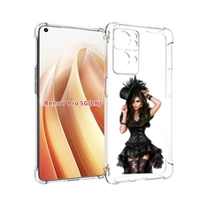 Чехол MyPads стройная-девушка-в-черном-платье для OPPO Reno7 Pro 5G