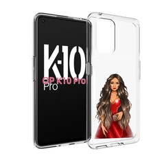 Чехол MyPads девушка-в-вечернем-платье женский для OPPO K10 Pro