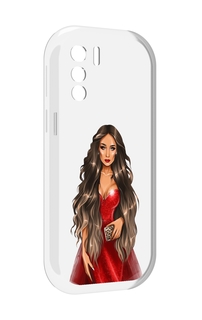 Чехол MyPads девушка-в-вечернем-платье женский для UleFone Note 13P