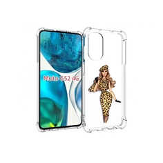 Чехол MyPads леопардовое платье женский для Motorola Moto G82 / Moto G52