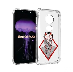 Чехол MyPads девушка в маске япония для Motorola Moto G7 Play