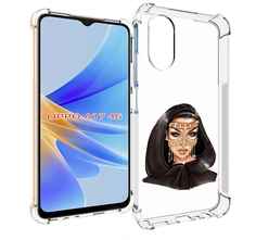 Чехол MyPads девушка-в-золотой-маске для OPPO A17