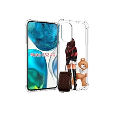 Чехол MyPads девушка-с-модным-чемоданом женский для Motorola Moto G82 / Moto G52