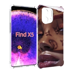 Чехол MyPads лицо девушки тень женский для Oppo Find X5