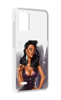 Чехол MyPads нарисованная-девушка-в-фиолетовом-платье женский для UMIDIGI Bison X10S