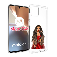 Чехол MyPads девушка-в-вечернем-платье женский для Motorola Moto G32
