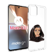 Чехол MyPads девушка-в-золотой-маске для Motorola Moto G32