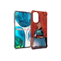 Чехол MyPads машина мчится с дымком для Motorola Moto G82 / Moto G52