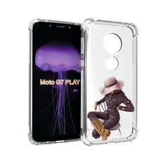 Чехол MyPads загадочная-девушка-в-костюме женский для Motorola Moto G7 Play